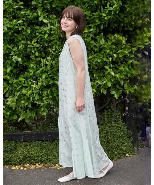 petit main LIEN / プティマイン リアン ミニ丈・ひざ丈ワンピース | 【リンク】箔プリントワンピース | 詳細1