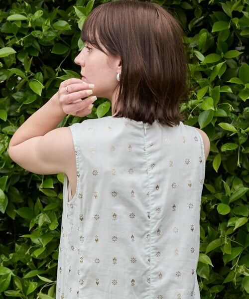 petit main LIEN / プティマイン リアン ミニ丈・ひざ丈ワンピース | 【リンク】箔プリントワンピース | 詳細4