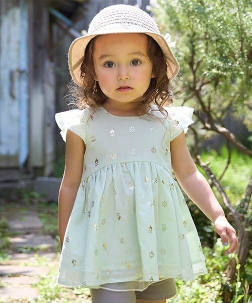 petit main LIEN / プティマイン リアン ミニ丈・ひざ丈ワンピース | 【リンク】箔プリントワンピース | 詳細6