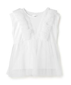 petit main LIEN / プティマイン リアン Tシャツ | 【リンク】チュールドッキング半袖T