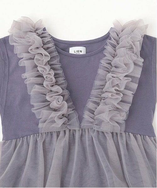 petit main LIEN / プティマイン リアン Tシャツ | 【リンク】チュールドッキング半袖T | 詳細5