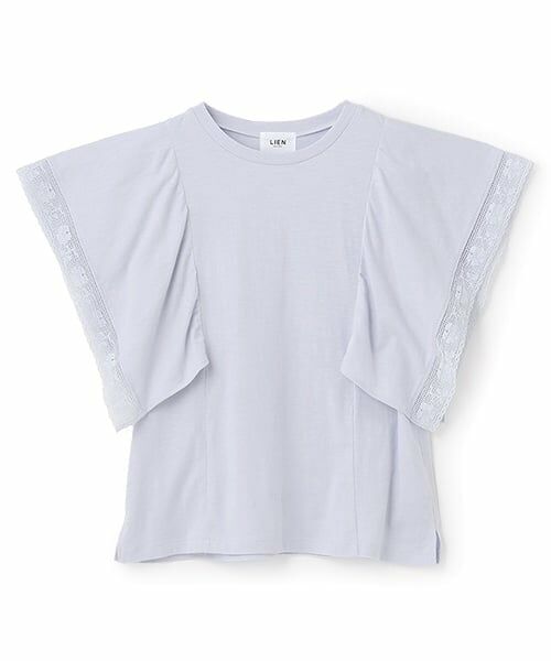 petit main LIEN / プティマイン リアン Tシャツ | 【接触冷感/親子リンク】レースTシャツ（ブルー グレー）