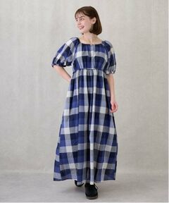 petit main LIEN / プティマイン リアン ミニ丈・ひざ丈ワンピース | 【リンク】肩あきチェックワンピース