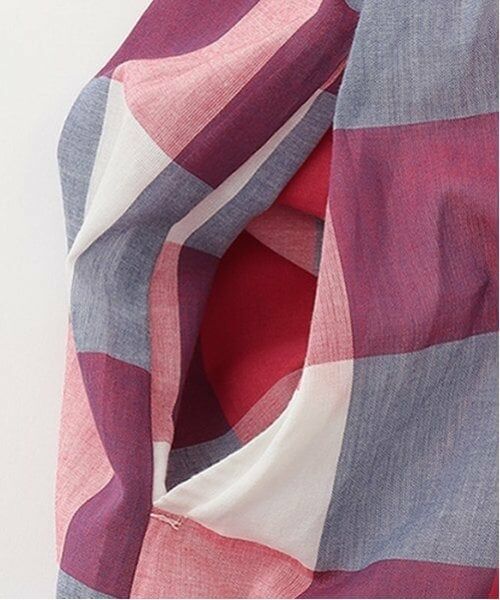 petit main LIEN / プティマイン リアン ミニ丈・ひざ丈ワンピース | 【リンク】肩あきチェックワンピース | 詳細11