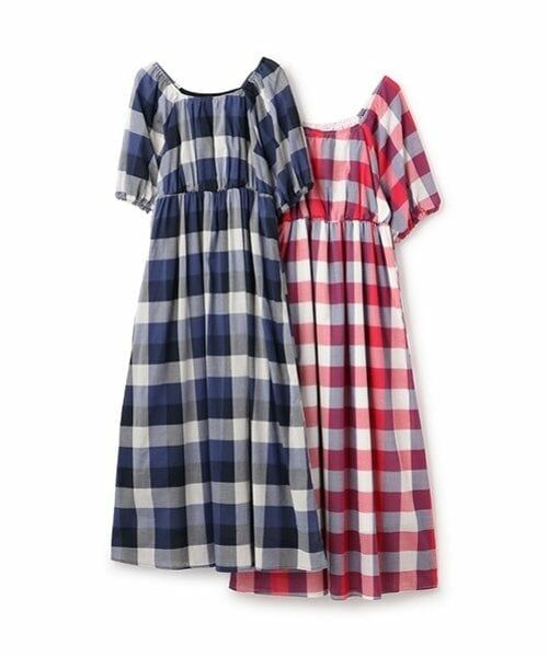 petit main LIEN / プティマイン リアン ミニ丈・ひざ丈ワンピース | 【リンク】肩あきチェックワンピース | 詳細15