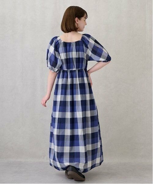 petit main LIEN / プティマイン リアン ミニ丈・ひざ丈ワンピース | 【リンク】肩あきチェックワンピース | 詳細2