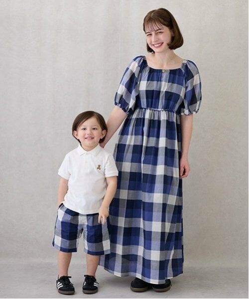 petit main LIEN / プティマイン リアン ミニ丈・ひざ丈ワンピース | 【リンク】肩あきチェックワンピース | 詳細3