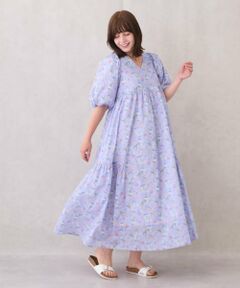 petit main LIEN / プティマイン リアン ミニ丈・ひざ丈ワンピース | 【リンク】ラメストライプ/花柄ワンピース