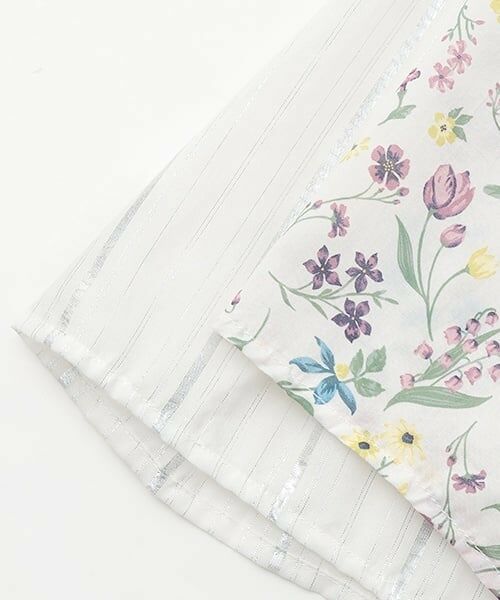 petit main LIEN / プティマイン リアン ミニ丈・ひざ丈ワンピース | 【リンク】ラメストライプ/花柄ワンピース | 詳細16