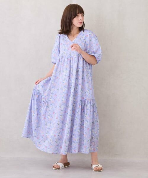 petit main LIEN / プティマイン リアン ミニ丈・ひざ丈ワンピース | 【リンク】ラメストライプ/花柄ワンピース | 詳細3