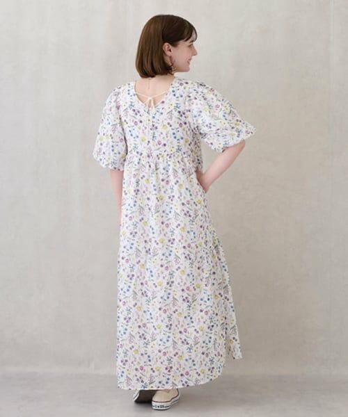 petit main LIEN / プティマイン リアン ミニ丈・ひざ丈ワンピース | 【リンク】ラメストライプ/花柄ワンピース | 詳細6