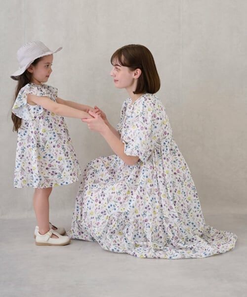 petit main LIEN / プティマイン リアン ミニ丈・ひざ丈ワンピース | 【リンク】ラメストライプ/花柄ワンピース | 詳細8