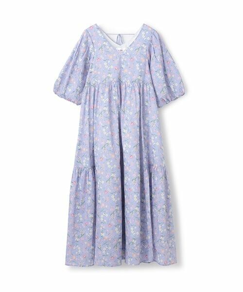 petit main LIEN / プティマイン リアン ミニ丈・ひざ丈ワンピース | 【リンク】ラメストライプ/花柄ワンピース | 詳細9