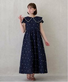 petit main LIEN / プティマイン リアン ミニ丈・ひざ丈ワンピース | 【リンク】ハート刺しゅうワンピース