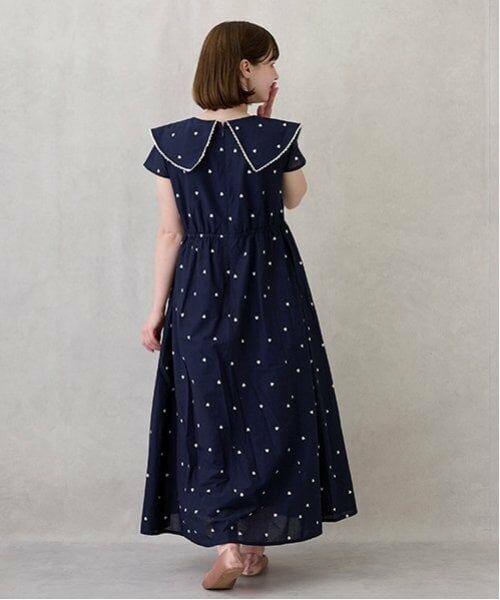 petit main LIEN / プティマイン リアン ミニ丈・ひざ丈ワンピース | 【リンク】ハート刺しゅうワンピース | 詳細1