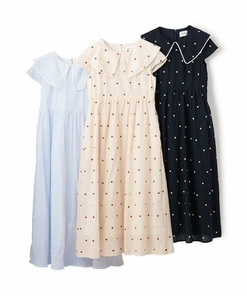 petit main LIEN / プティマイン リアン ミニ丈・ひざ丈ワンピース | 【リンク】ハート刺しゅうワンピース | 詳細11