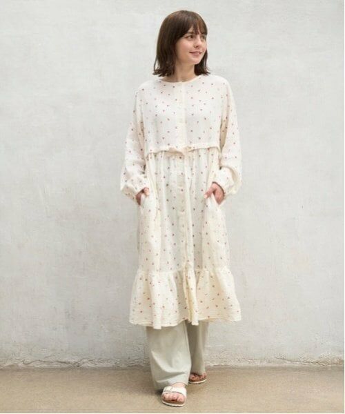 petit main LIEN / プティマイン リアン ルームウェア | 【リンク】Wガーゼ×カットパジャマ（ECRU(キナリ)）