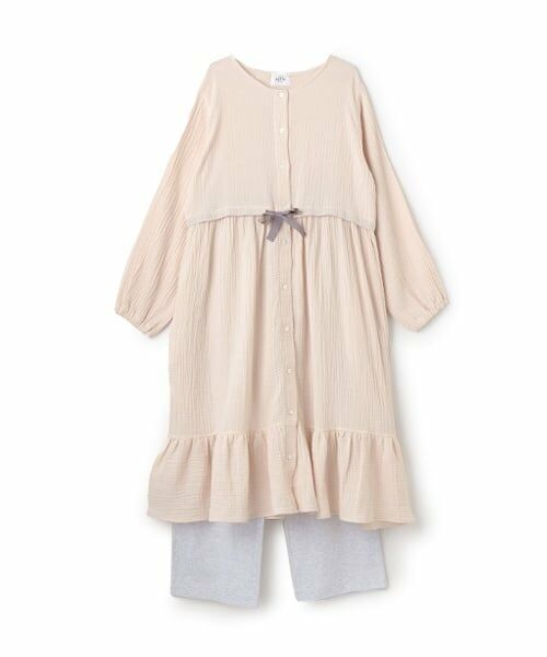 petit main LIEN / プティマイン リアン ルームウェア | 【リンク】Wガーゼ×カットパジャマ（ライト ピンク）