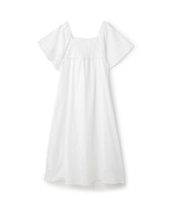 petit main LIEN / プティマイン リアン ミニ丈・ひざ丈ワンピース | 【リンク】スモッキングワンピース