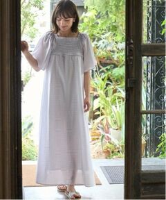 petit main LIEN / プティマイン リアン ミニ丈・ひざ丈ワンピース | 【リンク】スモッキングワンピース