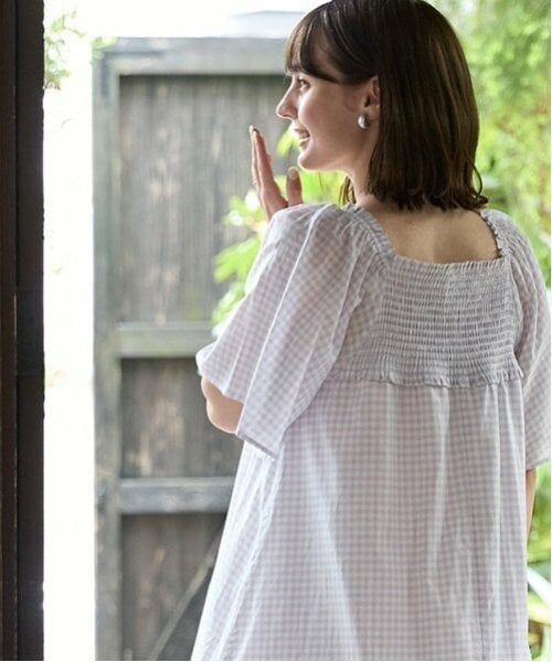 petit main LIEN / プティマイン リアン ミニ丈・ひざ丈ワンピース | 【リンク】スモッキングワンピース | 詳細1