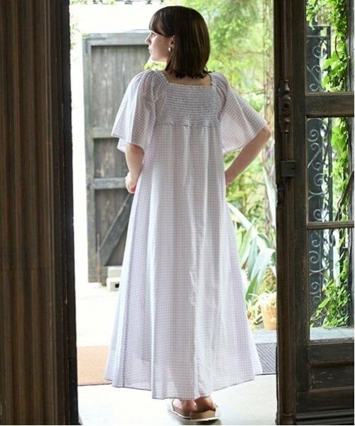 petit main LIEN / プティマイン リアン ミニ丈・ひざ丈ワンピース | 【リンク】スモッキングワンピース | 詳細2