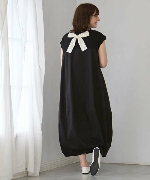 petit main LIEN / プティマイン リアン ミニ丈・ひざ丈ワンピース | 【リンク】バルーンワンピース | 詳細2