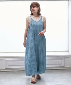 petit main LIEN / プティマイン リアン ミニ丈・ひざ丈ワンピース | 【リンク】ジャガードキャミワンピセット