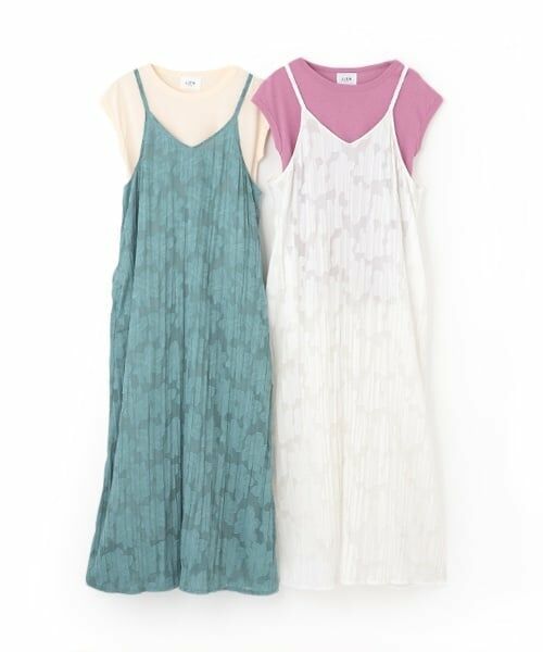 petit main LIEN / プティマイン リアン ミニ丈・ひざ丈ワンピース | 【リンク】ジャガードキャミワンピセット | 詳細17