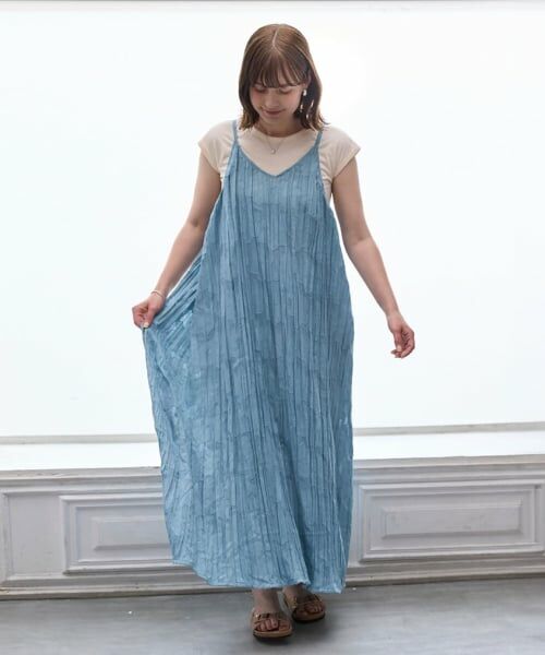 petit main LIEN / プティマイン リアン ミニ丈・ひざ丈ワンピース | 【リンク】ジャガードキャミワンピセット | 詳細2