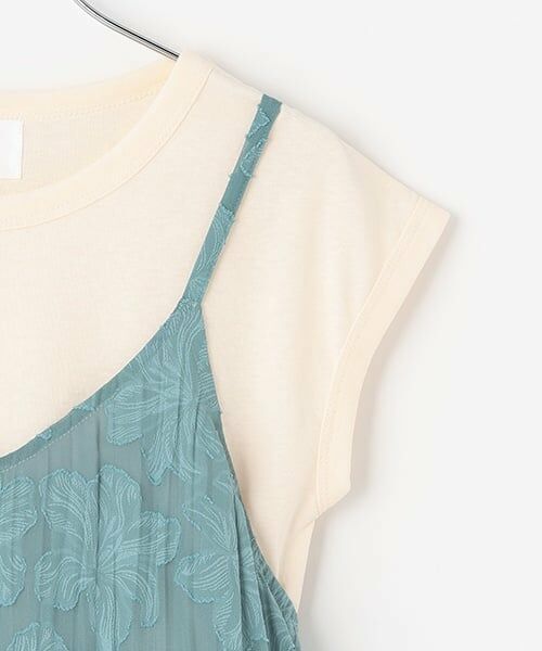 petit main LIEN / プティマイン リアン ミニ丈・ひざ丈ワンピース | 【リンク】ジャガードキャミワンピセット | 詳細9