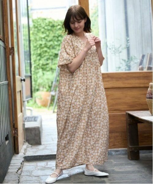 petit main LIEN / プティマイン リアン ミニ丈・ひざ丈ワンピース | 【親子リンク】総柄ロングワンピース | 詳細1