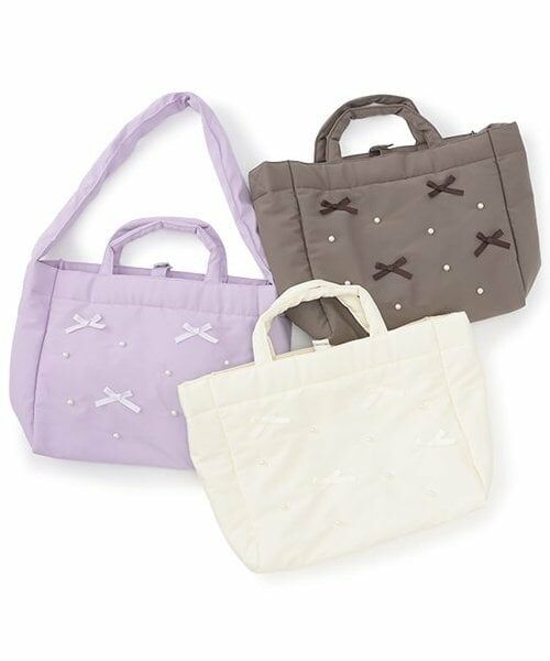 petit main LIEN / プティマイン リアン トートバッグ | パールリボンマザートート | 詳細4