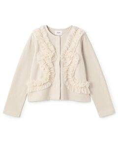 petit main LIEN / プティマイン リアン カーディガン・ボレロ | 【リンク】チュールフリルカットカーディガン