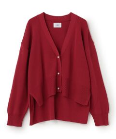 petit main LIEN / プティマイン リアン カーディガン・ボレロ | 【親子リンク】パールボタンニットカーディガン