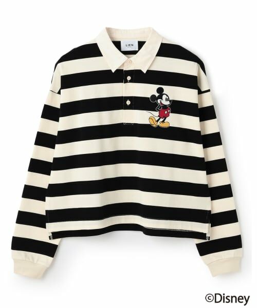 petit main LIEN / プティマイン リアン Tシャツ | 【Disney・リンク】ラガーTシャツ（紺）