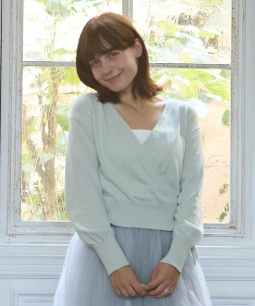 petit main LIEN / プティマイン リアン カーディガン・ボレロ | 【バレエ/親子リンク】ニットカシュクール（ライト グリーン）