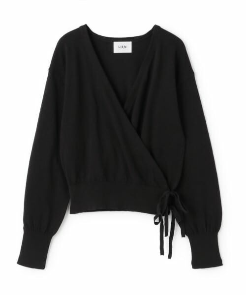 petit main LIEN / プティマイン リアン カーディガン・ボレロ | 【バレエ/親子リンク】ニットカシュクール（黒）