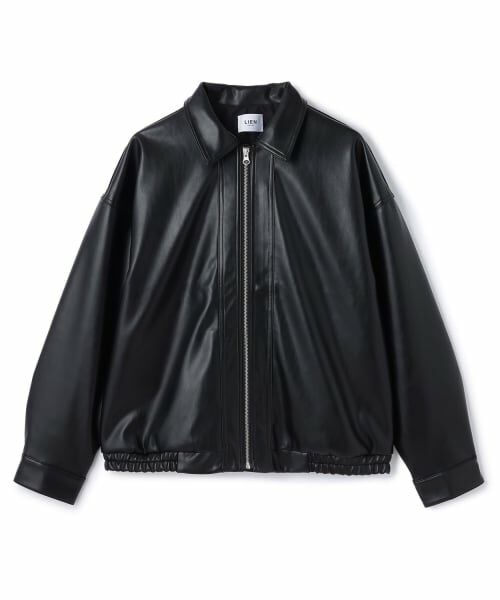 petit main LIEN / プティマイン リアン ブルゾン | 【親子リンク】合皮ジャケット（黒）