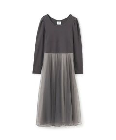 petit main LIEN / プティマイン リアン ミニ丈・ひざ丈ワンピース | 【リンク】フレアチュールワンピース