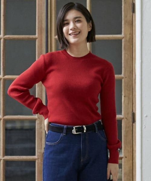 petit main LIEN / プティマイン リアン ニット・セーター | 【親子リンク/フワもちっと】リブニット（赤）