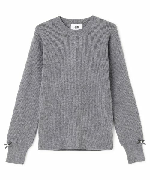 petit main LIEN / プティマイン リアン ニット・セーター | 【親子リンク/フワもちっと】リブニット（トップ グレー）