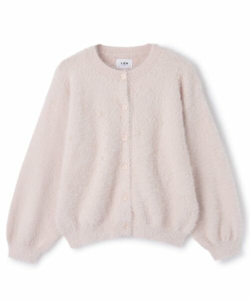 petit main LIEN / プティマイン リアン カーディガン・ボレロ | 【親子リンク】シャギーニットカーディガン（ライト ピンク）