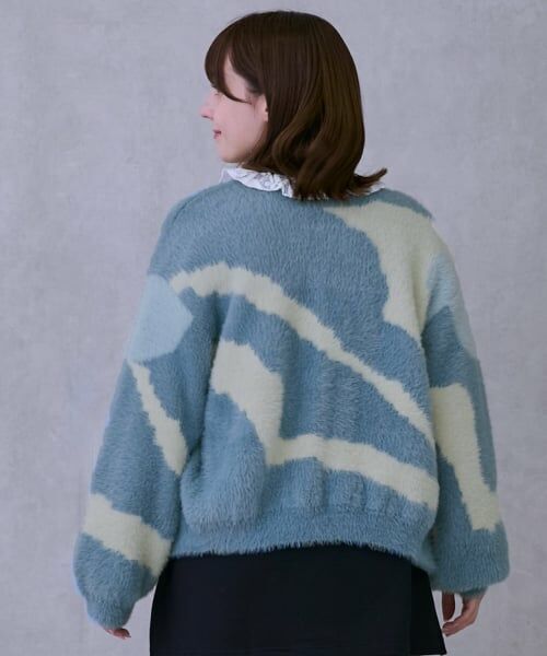 petit main LIEN / プティマイン リアン カーディガン・ボレロ | 【親子リンク】シャギーニット柄カーディガン | 詳細1