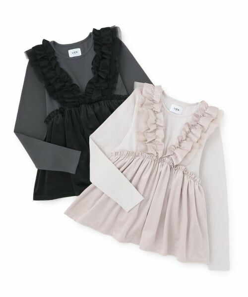 petit main LIEN / プティマイン リアン その他トップス | 【親子リンク】ドッキングフリルチュニック | 詳細10
