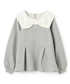 petit main LIEN / プティマイン リアン スウェット | 【裏起毛/リンク】リボン衿トレーナー