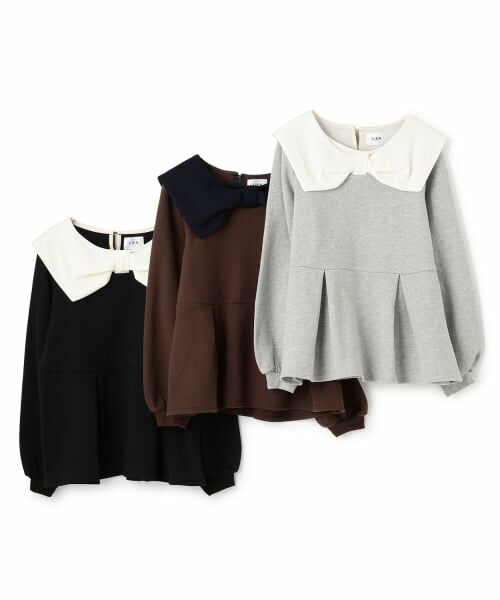 petit main LIEN / プティマイン リアン スウェット | 【裏起毛/リンク】リボン衿トレーナー | 詳細14