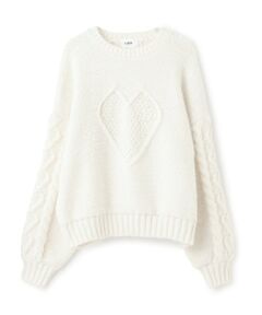 petit main LIEN / プティマイン リアン ニット・セーター | 【リンク】ハートケーブルニット