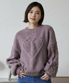 petit main LIEN / プティマイン リアン ニット・セーター | 【リンク】ハートケーブルニット