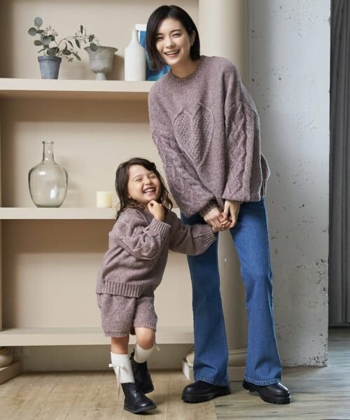 petit main LIEN / プティマイン リアン ニット・セーター | 【リンク】ハートケーブルニット | 詳細2